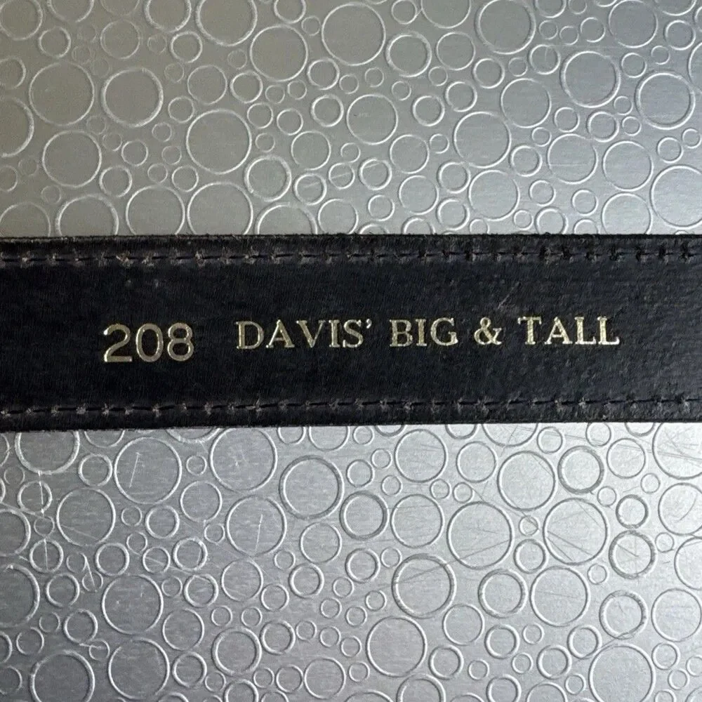 Davis Big & Tall Mens Black Leather Belt Interchangeable Buckle USA - Size 62